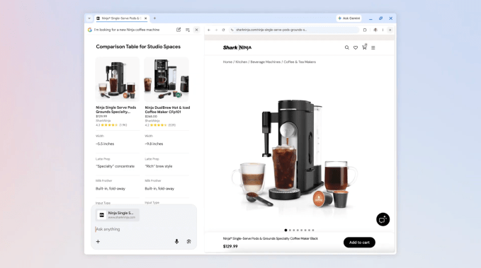 Google now lets you explore the web side-by-side with AI Mode