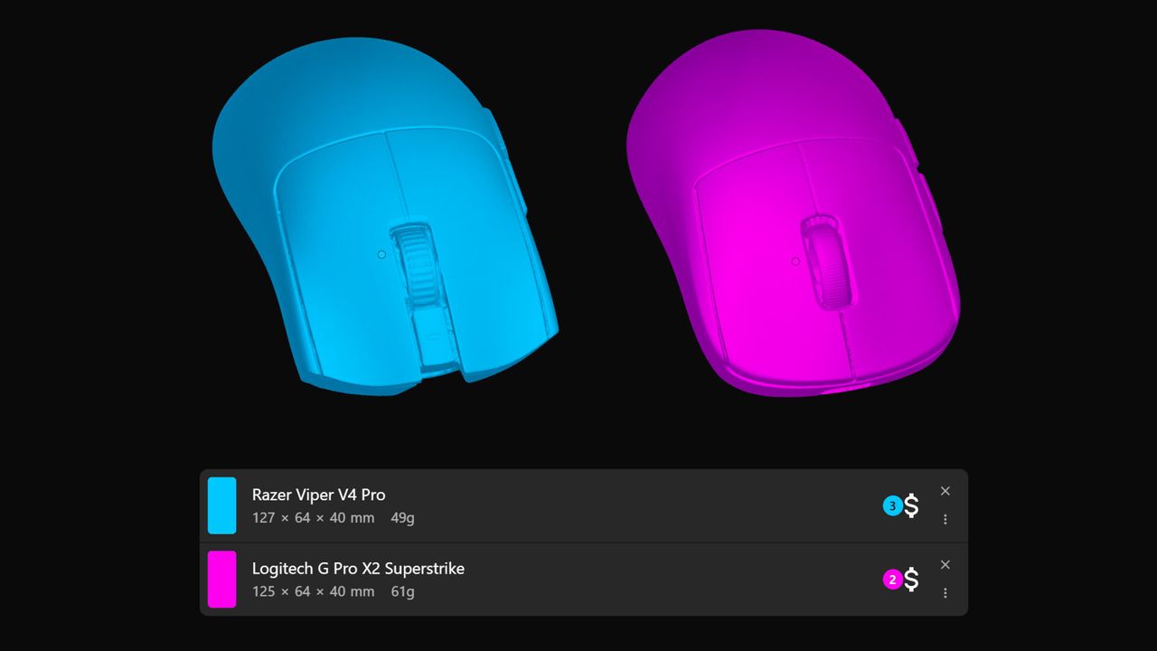 This web tool now lets you compare gaming mouse shapes in full 3D and let this mouse nerd tell you why that's important