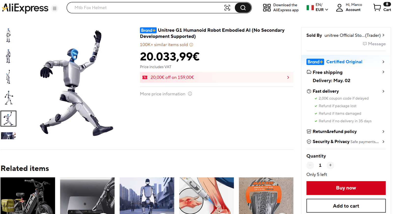 You Can Soon Buy a $4,370 Humanoid Robot on AliExpress