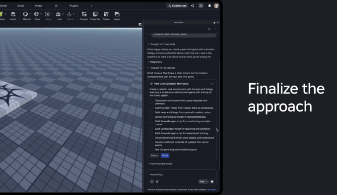 Roblox’s AI assistant gets new agentic tools to plan, build, and test games