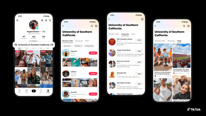 TikTok’s new ‘Campus Hub’ features college group chats and feeds
