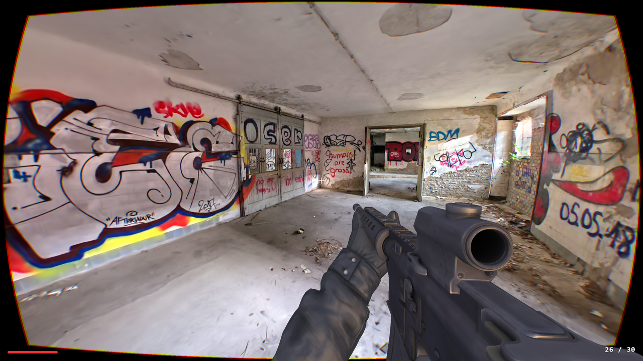 This photorealistic FPS runs in browser thanks to 'Gaussian Splatting', which is now my new favorite thing