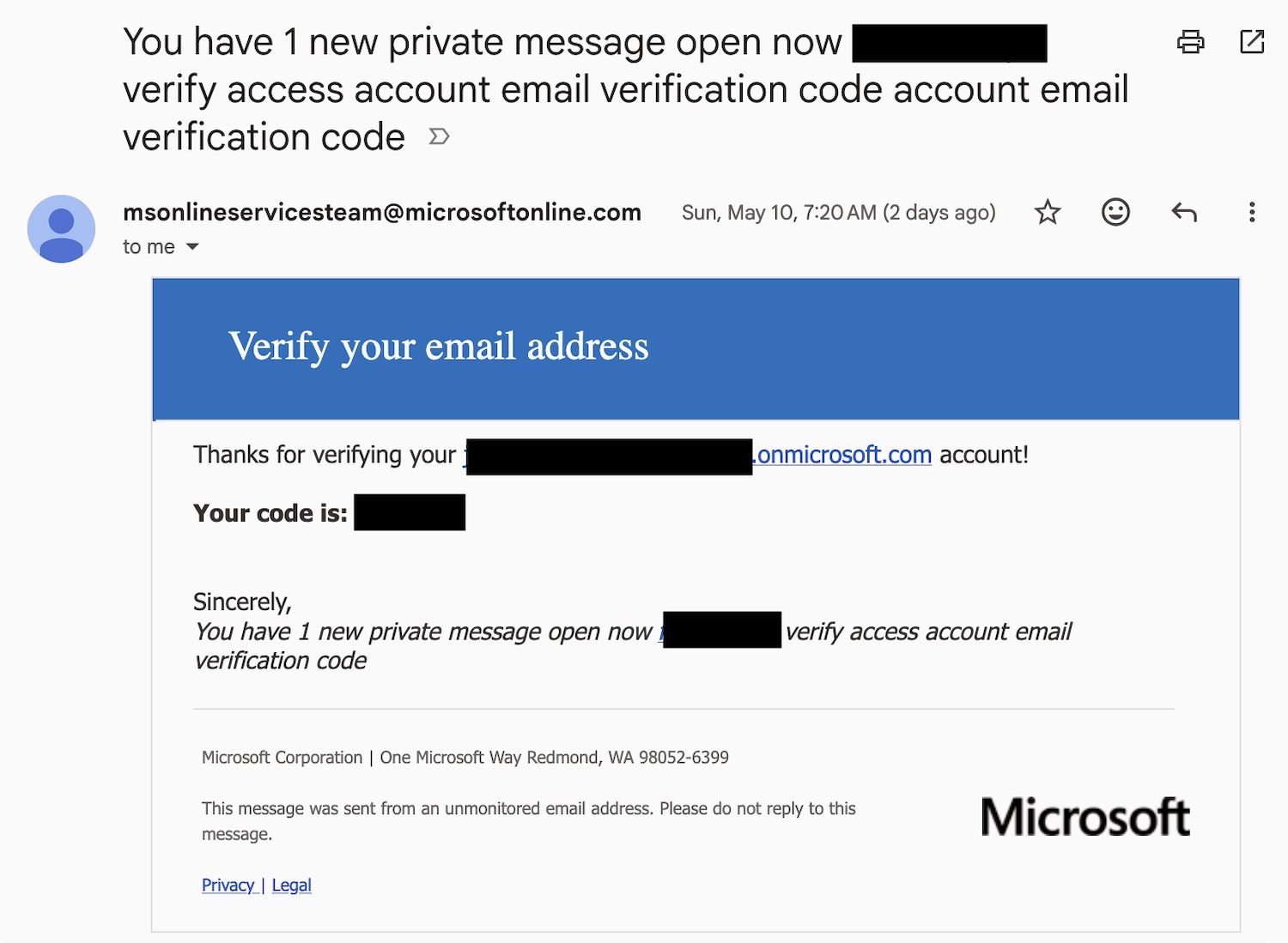 Scammers are abusing an internal Microsoft account to send spam links