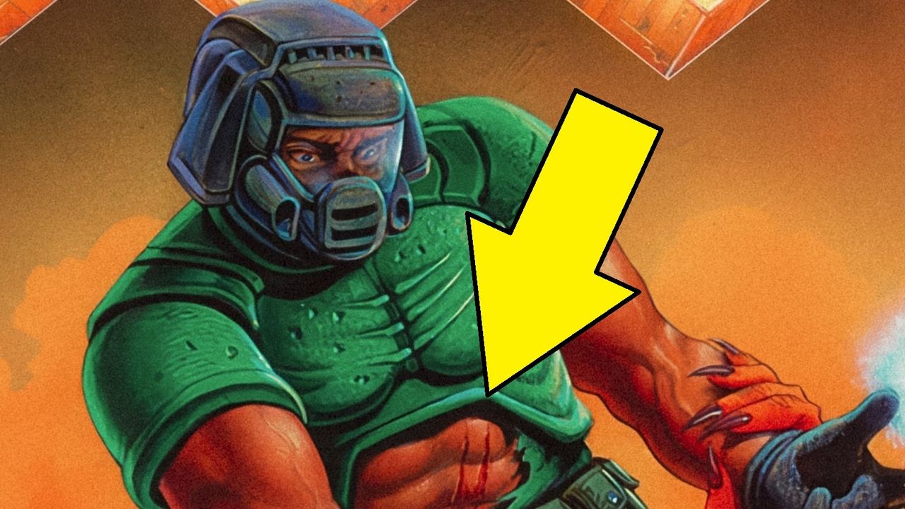 It's time to set the record straight: Doomguy's armor does not have a tummy window, his shirt just got ripped
