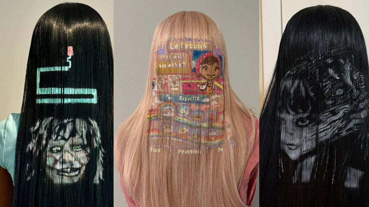 This artist 'brings hair to life' by painting video game scenes on the back of wigs, and yes, it really is as impressive as it sounds