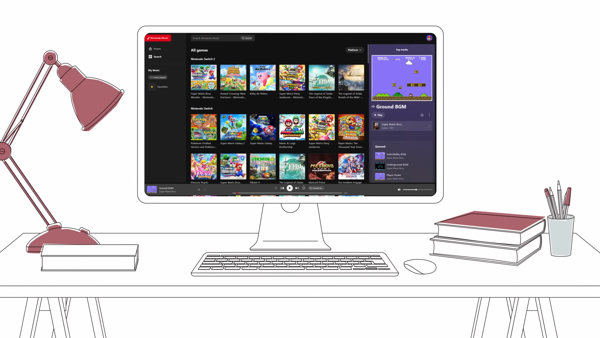 Nintendo Music Launches Web Player, With Over 4 Hours of Mario Kart World Tunes