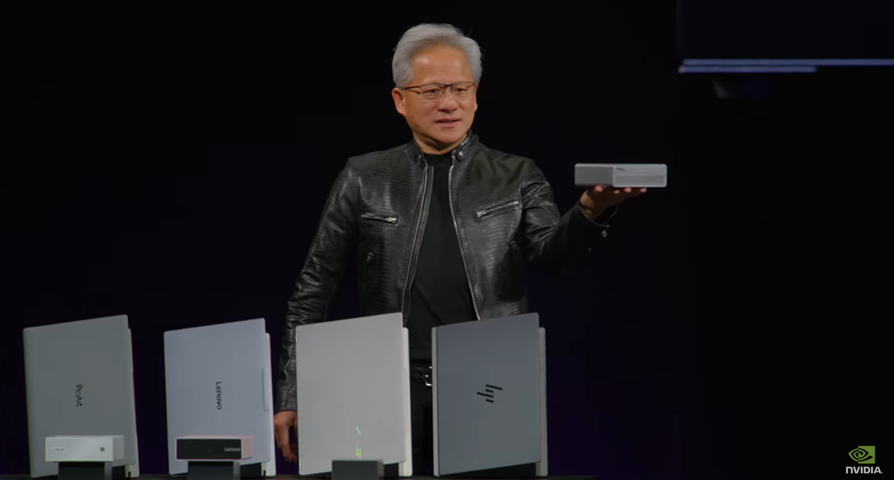 CEO Jensen Huang says Nvidia is too busy with the 'gigantic project' of 'reinventing the PC after 40 years' to do a handheld gaming PC based on RTX Spark