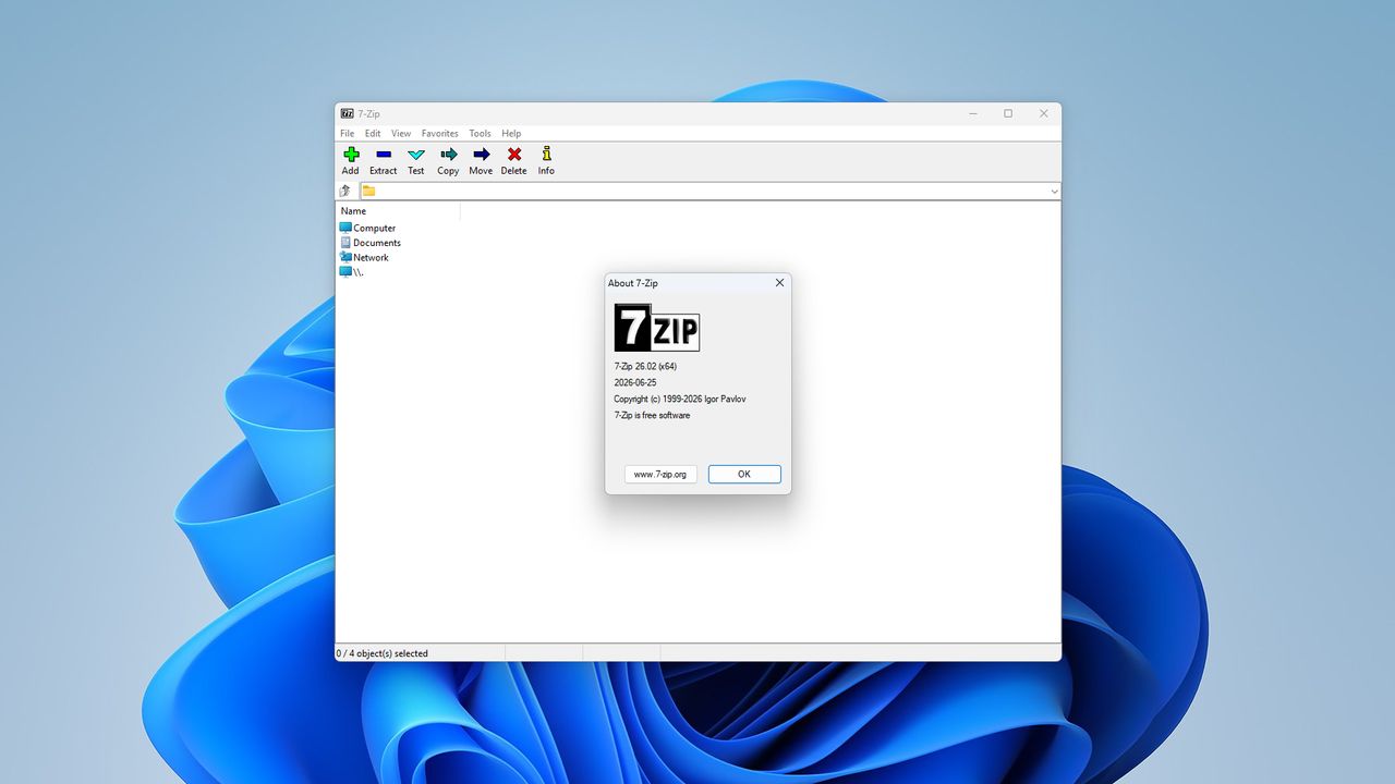 It's probably time to update 7-Zip as the app has just been patched to fix a pretty big vulnerability